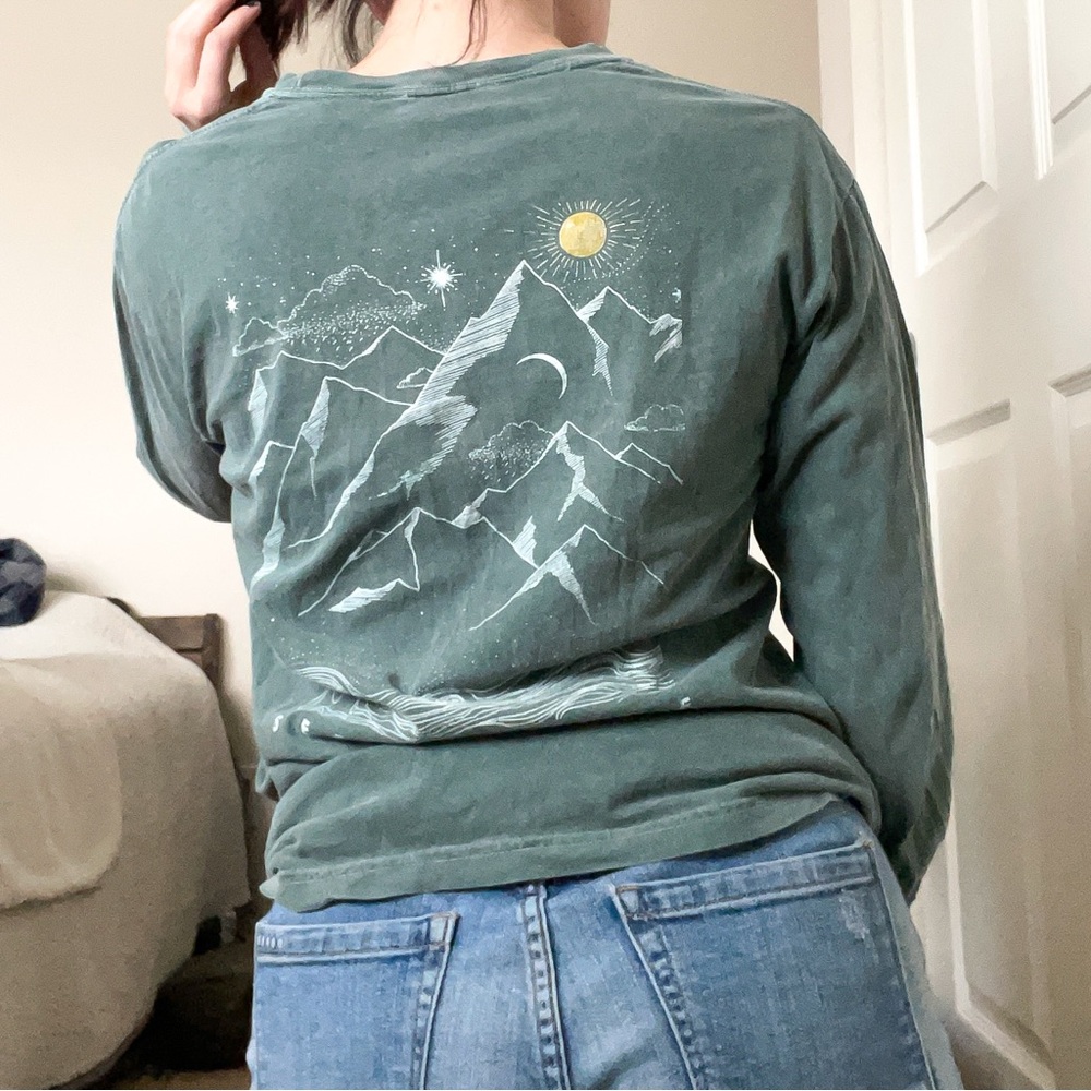 Teal Mountain Range Shirt